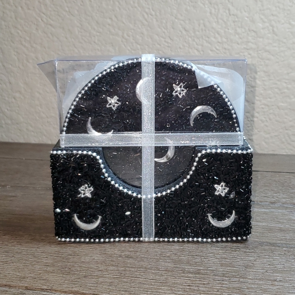Moon Stars Beaded Coaster Set